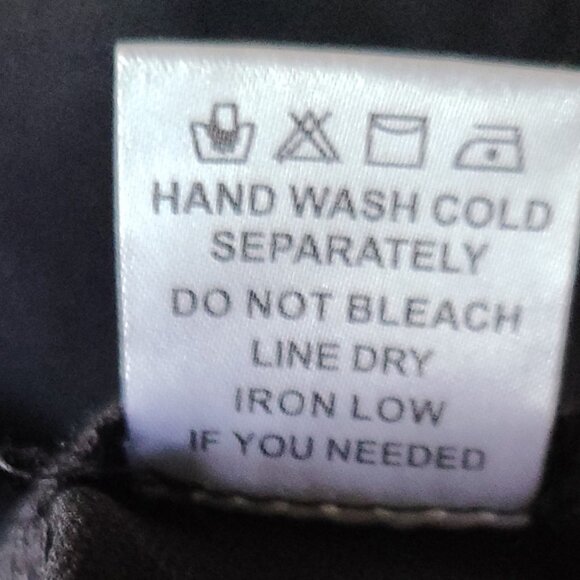 PEACH BLACK PEPLUM BLOUSE -CHIFFON SLEEVES CHENILLE DOTS FEMININE FIT (SIZE L) - Picture 9 of 9